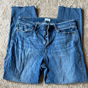 Loft outlet straight leg jean with raw edge hem